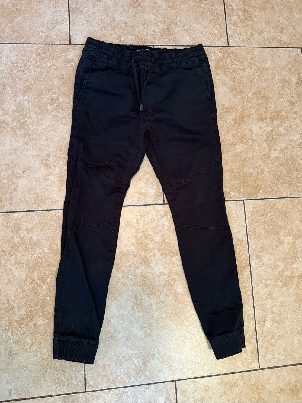 Hollister black skinny cargo joggers